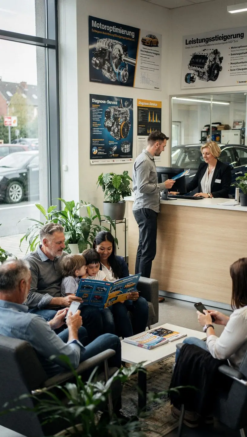 Moderne Prüfstände zur Messung und Verbesserung der Motorleistung in einem deutschen Reparaturzentrum